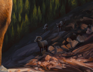 "A Wild Journey" - 30x40 Bighorn Sheep Wildlife Painting