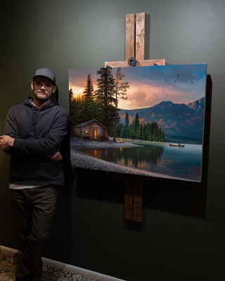 Artist Chuck Black and his original artwork