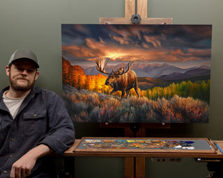 'Paradise' - 24x36 Bull Moose Oil Painting