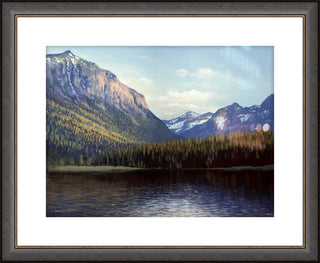 "Lakeside Dreams" - Framed Mountain Landscape Painting Art Print