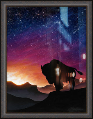 "The Wild West" - Framed Bison Art Print