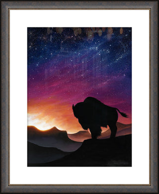 "The Wild West" - Framed Bison Art Print