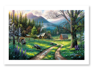 spring mountain landscape art print