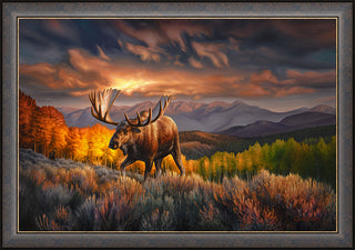 'Paradise' - Framed Bull Moose Wildlife Art