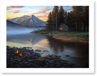 "Take It In" - Cabin Landscape Art Print