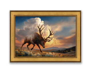 'The Challenger' - 24x36 Bull Elk Oil Painting