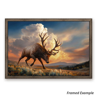 'The Challenger' - Bull Elk Canvas Art Print