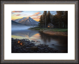 "Take It In" - Framed Cabin Landscape Art Print