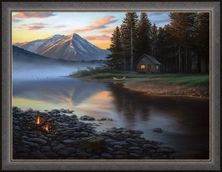 "Take It In" - Framed Cabin Landscape Art Print