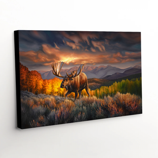 'Paradise' - Bull Moose Canvas Art Print