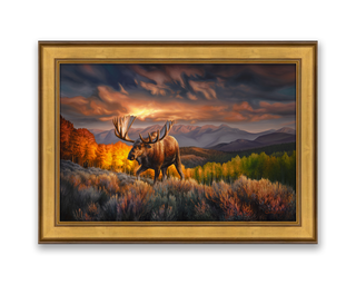 'Paradise' - 24x36 Bull Moose Oil Painting