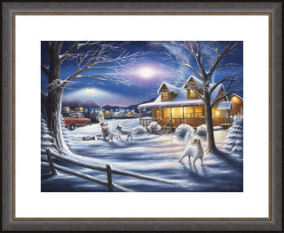 "Welcome Home" - Framed Cabin Nostalgia Art Print