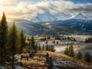 "An Amazing Journey" - 30x40 Wildlife Art Landscape Painting, Elk