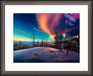 "Unreal Beauty" - Framed Wildlife Art Print, Wolves
