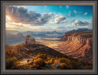 "All The Glory" Framed Desert Landscape Art Print, Mule Deer