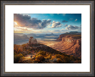 "All The Glory" Framed Desert Landscape Art Print, Mule Deer