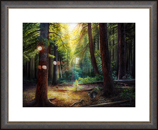 "Deep Within" - Framed Forest Landscape Art Print, Mountain Grouse