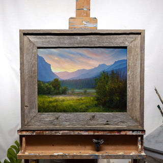 "A Brief Moment" 12x16 Sunrise Mountain Landscape Painting